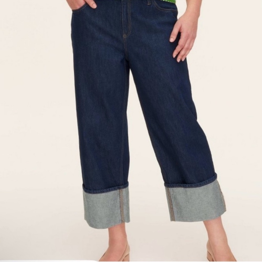NWT Kate Spade x Target dark blue denim jeans size 20 high rise wide cuff